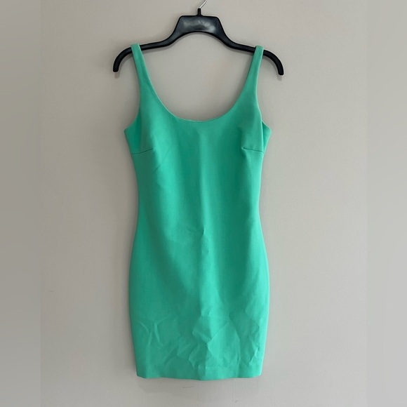 Likely Dresses & Skirts - Likely Rounded Neck Body Con Unlined Sheath Sleeveless Mini Dress Aqua Green, 4